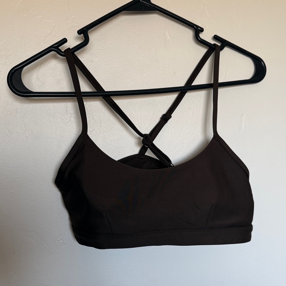 ALO Yoga Chocolate Brown Strappy Sports Bra